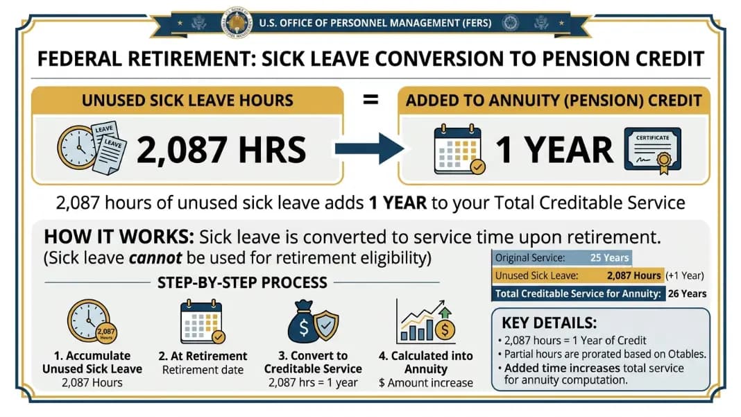 FERS Sick Leave Retirement Credit: How Hours Convert to Annuity (2026)