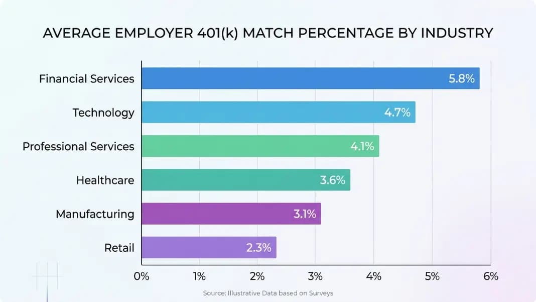 Side-by-side comparison of 50% match on 6% versus 100% match on 3% at three contribution rates showing identical maximum output but different lower-contribution results