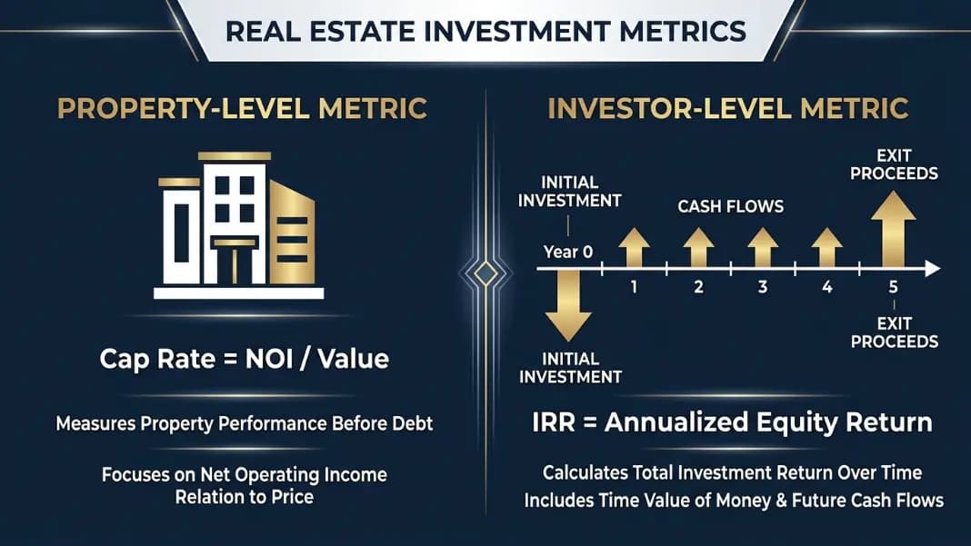 Cap Rate vs IRR: Real Estate Return Metrics Explained (2026)